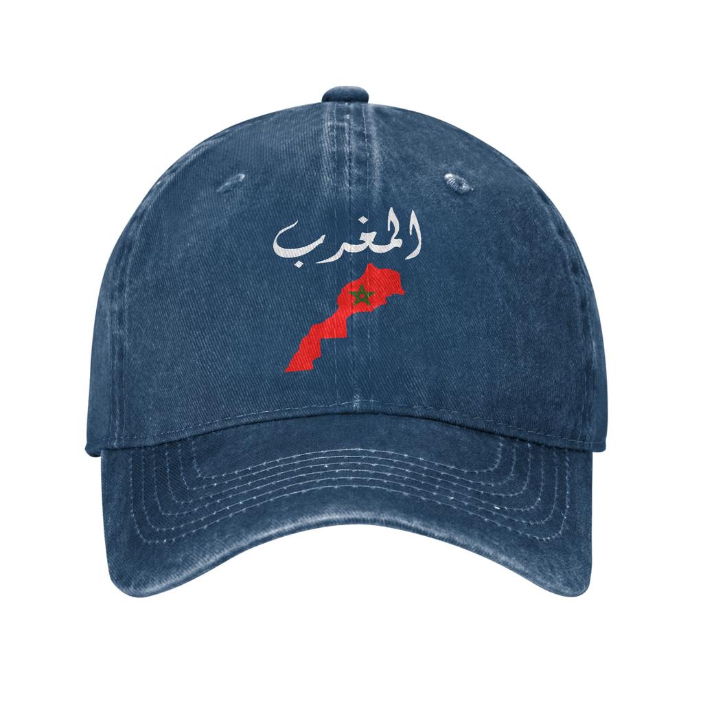 Washed Baseball Cap Morocco Flag Summer Trucker Hat For Women Men Fashion Outdoor Gym Sun Baseball Caps
