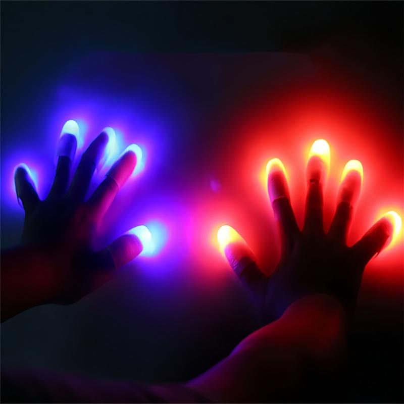 2-10Pcs Magic Thumbs Light Toys For Adult Magic Trick Props Luminous Led Flashing Fingers Halloween Party Toys For Children
