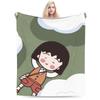 Anime Chibi Maruko Chan Blankets Flannel Spring Autumn  Breathable Lightweight Throw Blankets for Sofa Travel Bedspreads
