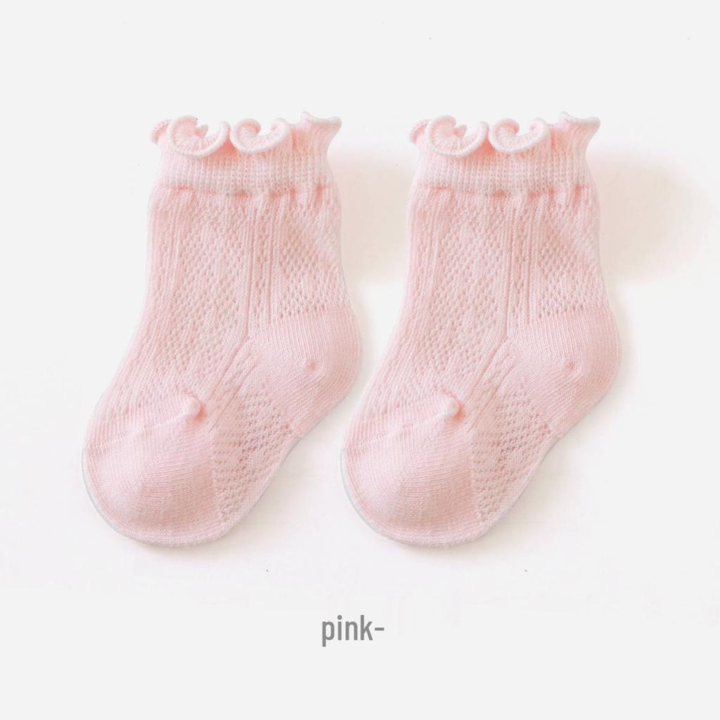 Baby & Kids Summer Cotton Mesh Socks - Loose Fit with Ruffle Edge