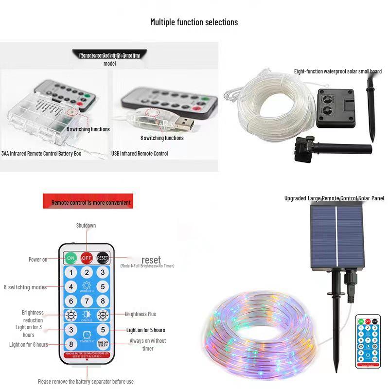 Ghirlande luminoase solare cu LED cu fir de cupru: Ghirlande luminoase de exterior impermeabile pentru decorarea curții