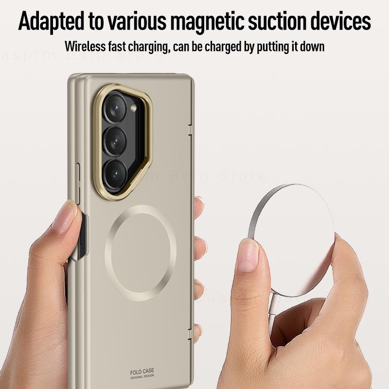 Magnetic Folding Shockproof Cover For Samsung Galaxy Z Fold 6 Case Protection Armor Cases For Samsung Z Fold6 Coque Lens Holder