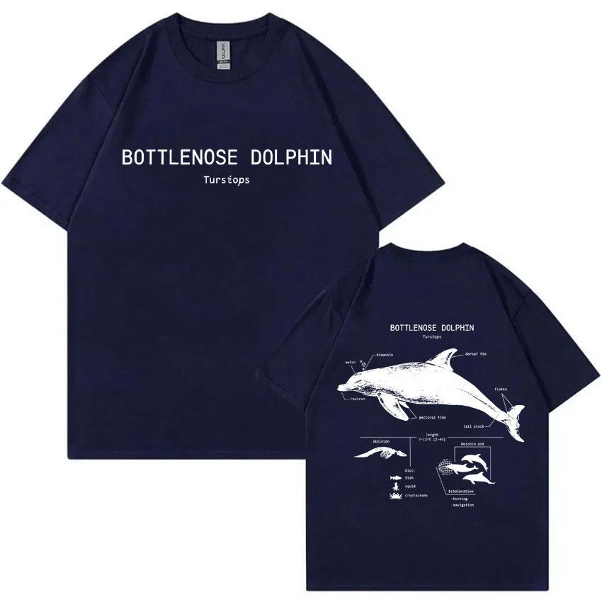 Funny Bottlenose Dolphin Anatomy Graphic Tshirt Unisex Casual Oversized T Shirts Unisexs Vintage Cotton Tshirts Streetwear