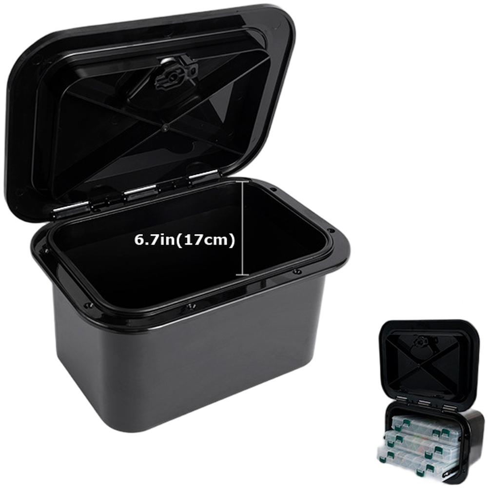 

ABS Storage Box with Deck Hatch Cover for Marine Use Yacht Bait Organizer with Spacious Capacity and Adjustable Lid чорний