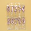 New Gold and Silver Number 0-9 Candle Children's First Birthday Party Decoration PVC Boxed Gold-plated Candle