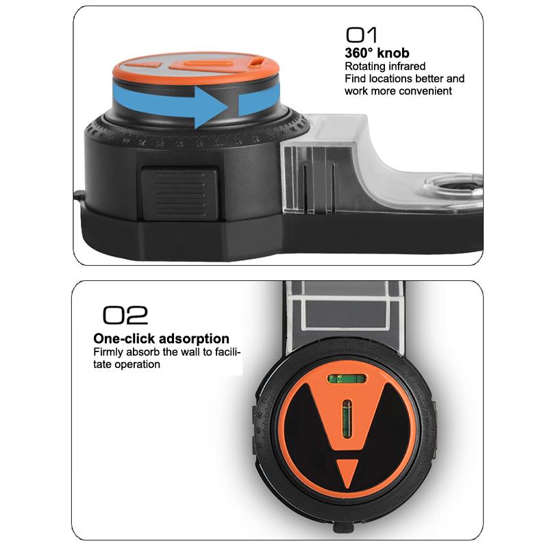 2 In 1 Drill Dust Collector & Laser Level 360° Rotatable Drilling Dust Collector Electric Self-Mounting Vacuum Sucker Drilling