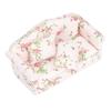 Miniature Sofa 1/12 Scale Pink Green Flower Pattern Birch Wood Dollhouse Double Sofa for Birthdays Gift DIY Game