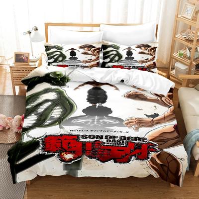 Set copripiumino Baki Hanma per adulti e ragazzi, stampato in 3D, disponibile nelle misure singolo, matrimoniale, queen size e king size, con federa.