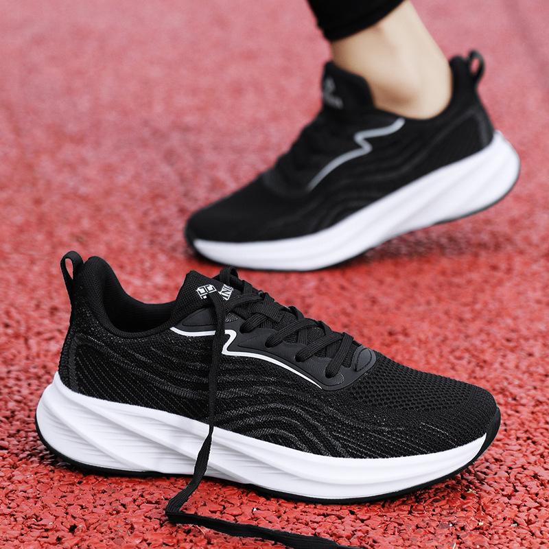 2025 Spring New Professional Running Shoes Men's and Women's Breathable Flying Weave Mesh Lightweight Non-slip Student Physical Training Sneakers