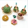 Wooden Tea Set for Little Girls Play Food Pretend Play Kitchen Accessories for 3-5 Years Old Girls and Boys Tea Time Party Toys