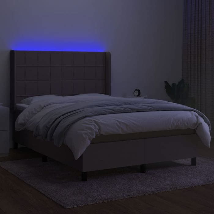 VidaXL Sommier à Lattes de Lit avec Matelas et LED, Lit Rembourré, Lit Double, Lit Adulte de Chambre à Coucher Intérieur, 3138313