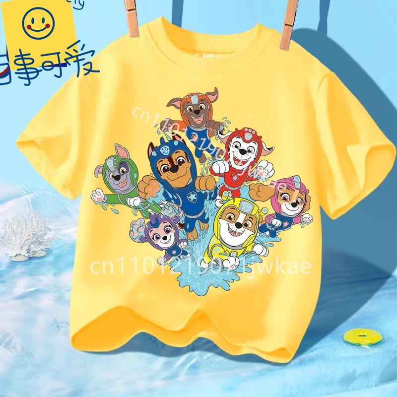 Summer Kids Korean Clothes Baby Casual Tees Cute Birthdays Gifts Paw Patrols Girl Boys T Shirt Cartoon Skye Short Sleeve Tops