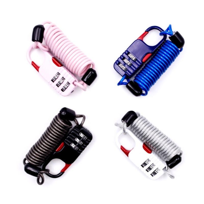 3-Digit Combination Lock Waterproof Padlock Outdoor Mini Wire Rope Combination Lock for Backpacks Trolley Cases Fence