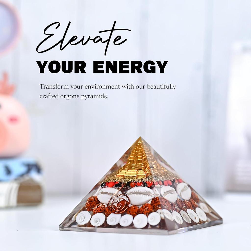 Shree Yantra Pyramid (90mm) – Original Gomti Chakra Vastu Item for Home & Office | Laxmi Pyramid for Positive Energy