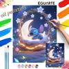 Oil Painting Kit Painting Art Dreamy Starry Night Bedroom Wall Decoration Handmade Diy Gift
