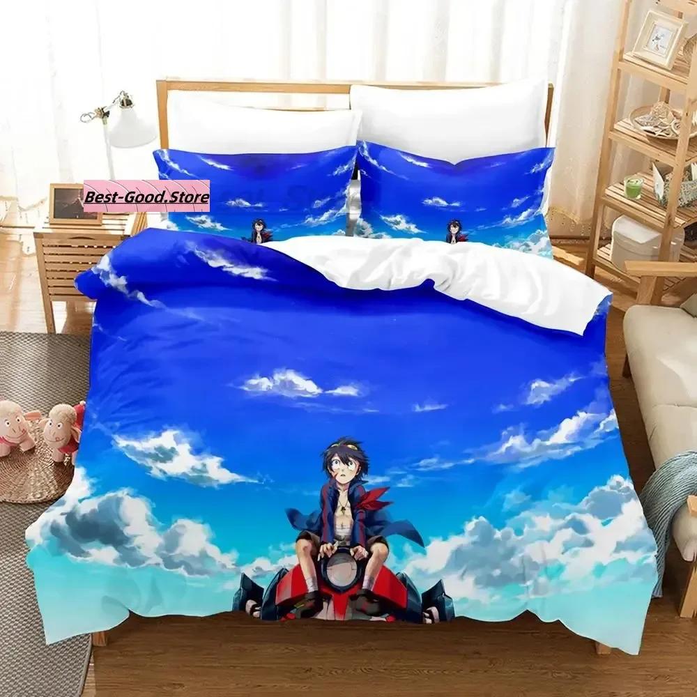 Nytt Tengen Toppa Gurren Lagann Sängklädesset Enkelt Twin Full Queen King Size Sängset Aldult Barn Sovrum 3D Anime Lakan Set