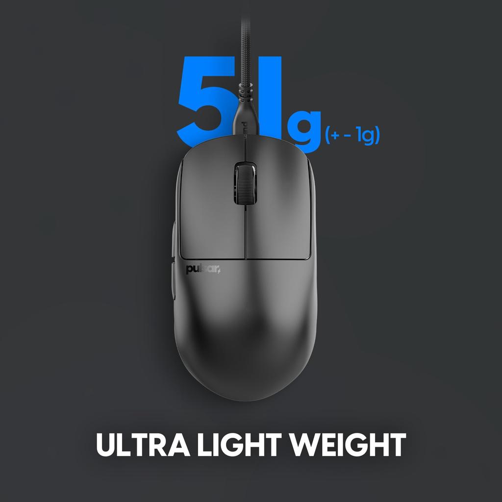Pulsar Gaming Gears X2H Wired Medium Wired Gaming 26000 DPI Optical PAW3395 Mouse, Ultra-Lightweight (51g), 1ms, Sensor,