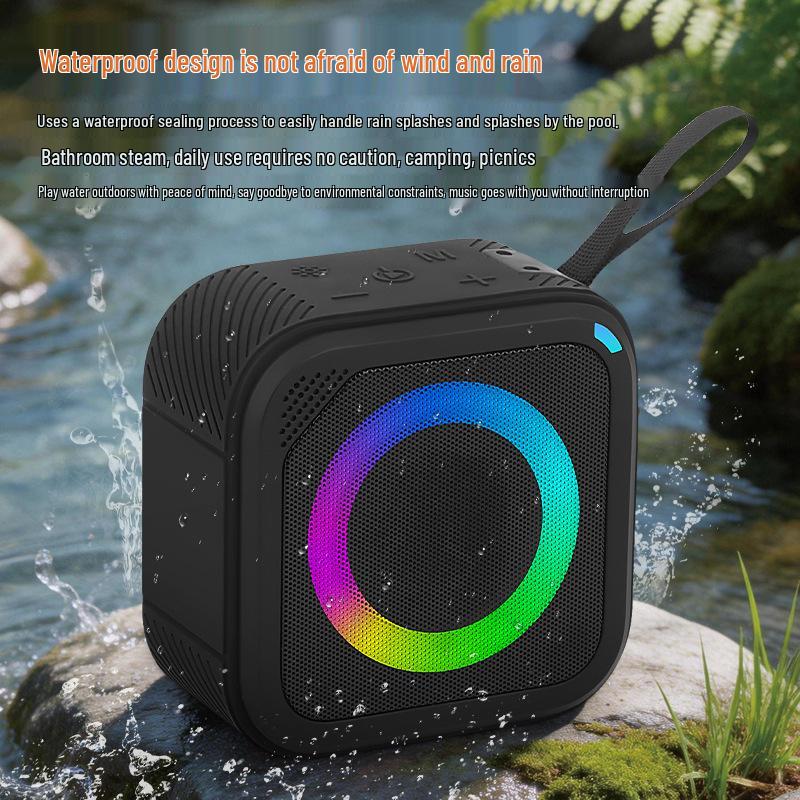 Cross-Border Bestseller: Waterproof Bluetooth Outdoor Speaker with RGB Ambient Light
