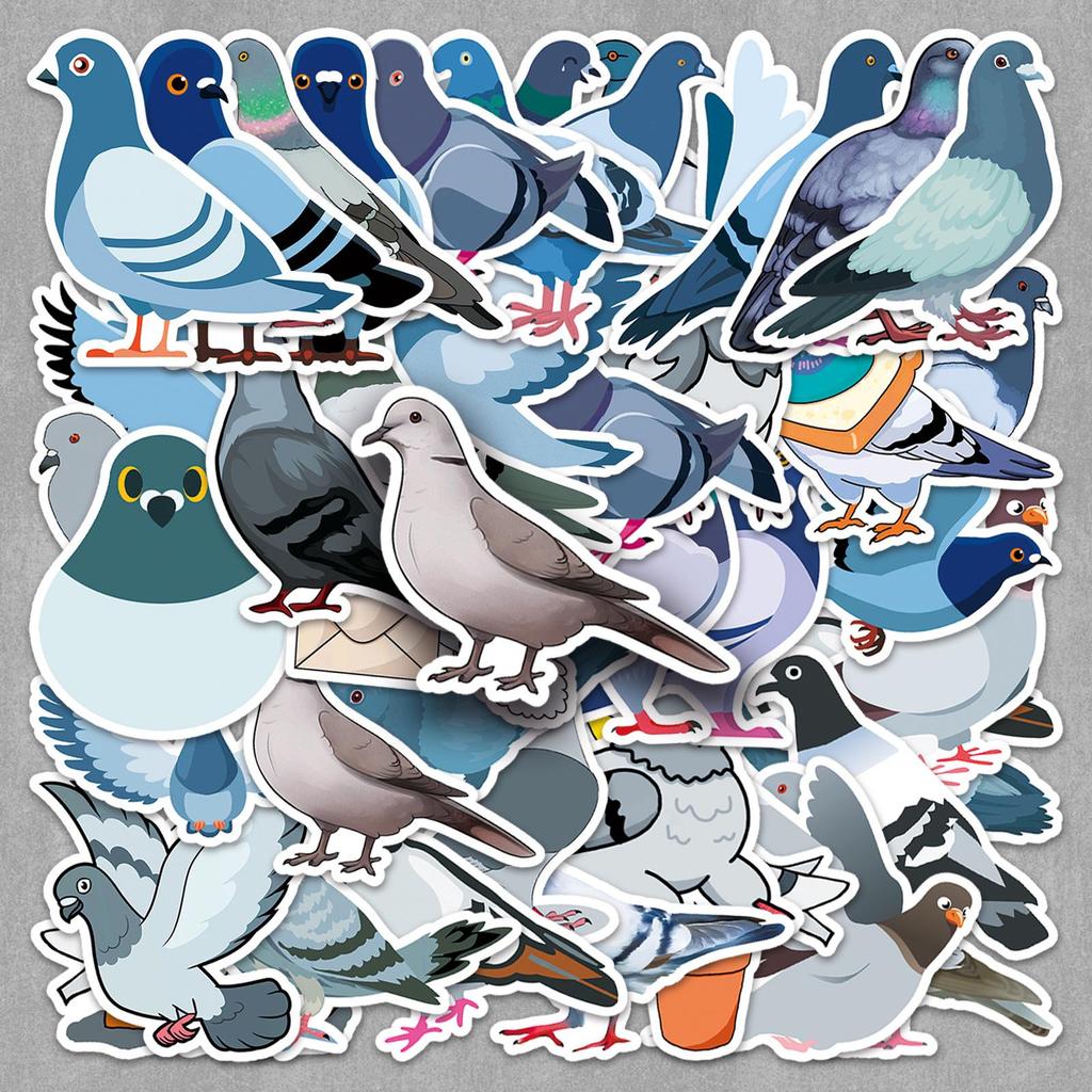 50 Pigeon Peace Dove Bird Stickers for Graffiti & Journaling - Resin Drip Material