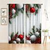 Set Of 2 Christmas Curtains Polyester Printed Tree Home Decoration Room Made