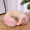 Cute Travel Pillow with Ear Cartoon Neck Pillow for Kids Memory Foam Animal Pillow U Shaped Cushion Plush for Airplane Train