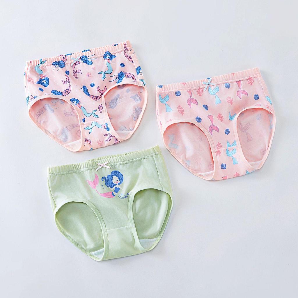 Dívčí antibakteriální kalhotky z čisté bavlny - Střední až velké, Bez trojúhelníku, Dětské spodní prádlo