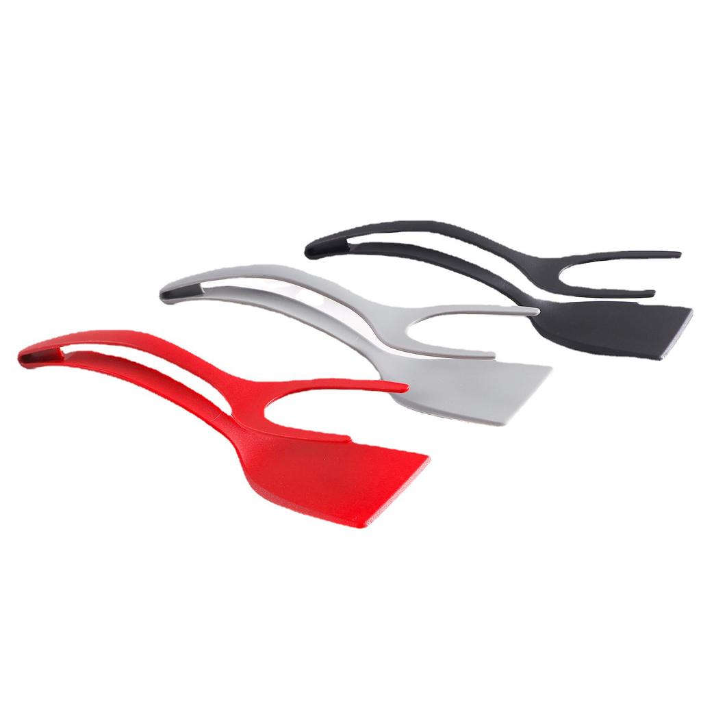 Multifunctional 2-in-1 Silicone Spatula Grip Flip Tongs Heat-resistant Home Kitchen Cooking Steak Pancake Egg Spatula Clip