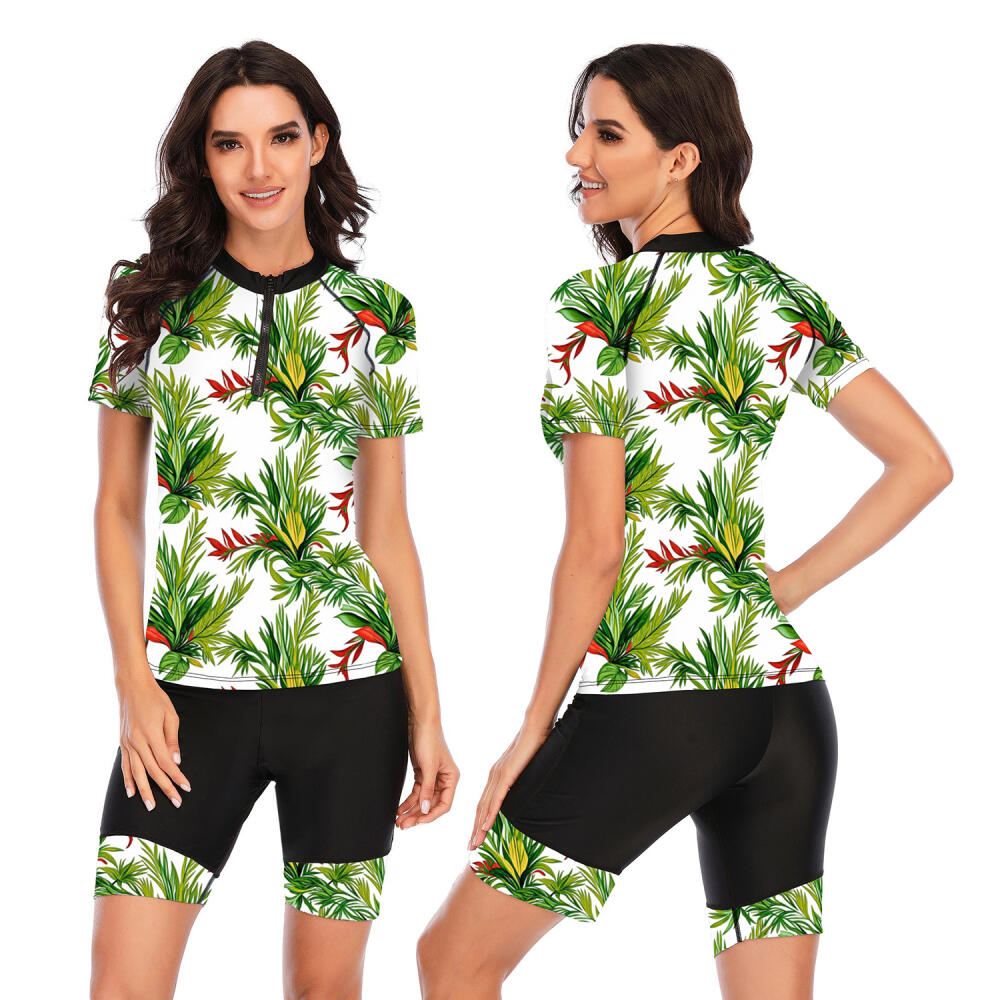 Split Short-sleeved Surfer Suit Sunscreen Women's Swimsuit Wetsuit Fashion Swimsuit