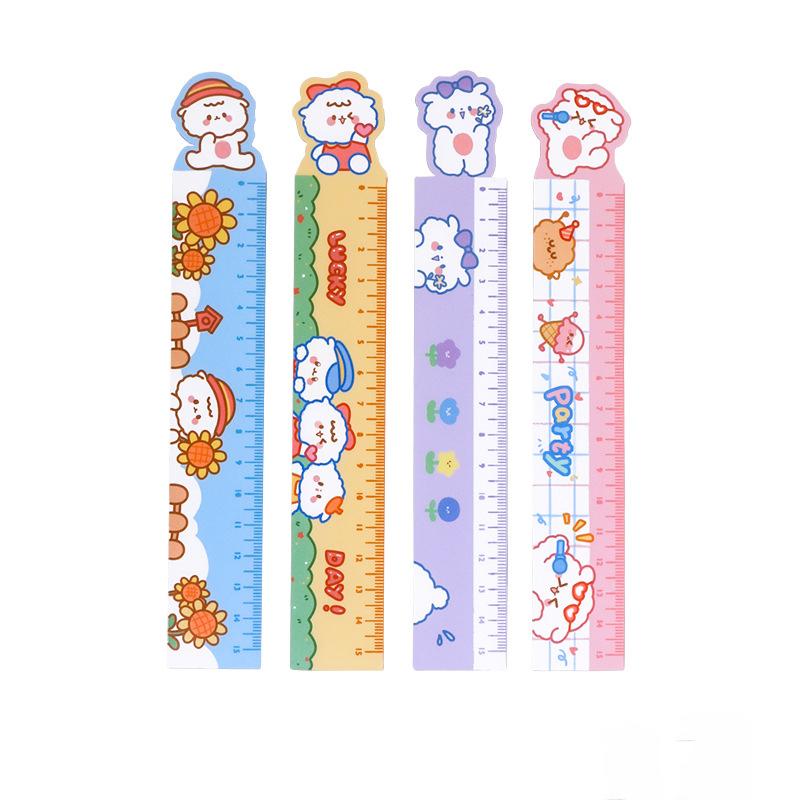 4 Piece Candy Color Animals Kawaii Stationery Cartoon Drawing Office School Kitten Straight Plastic Ruler