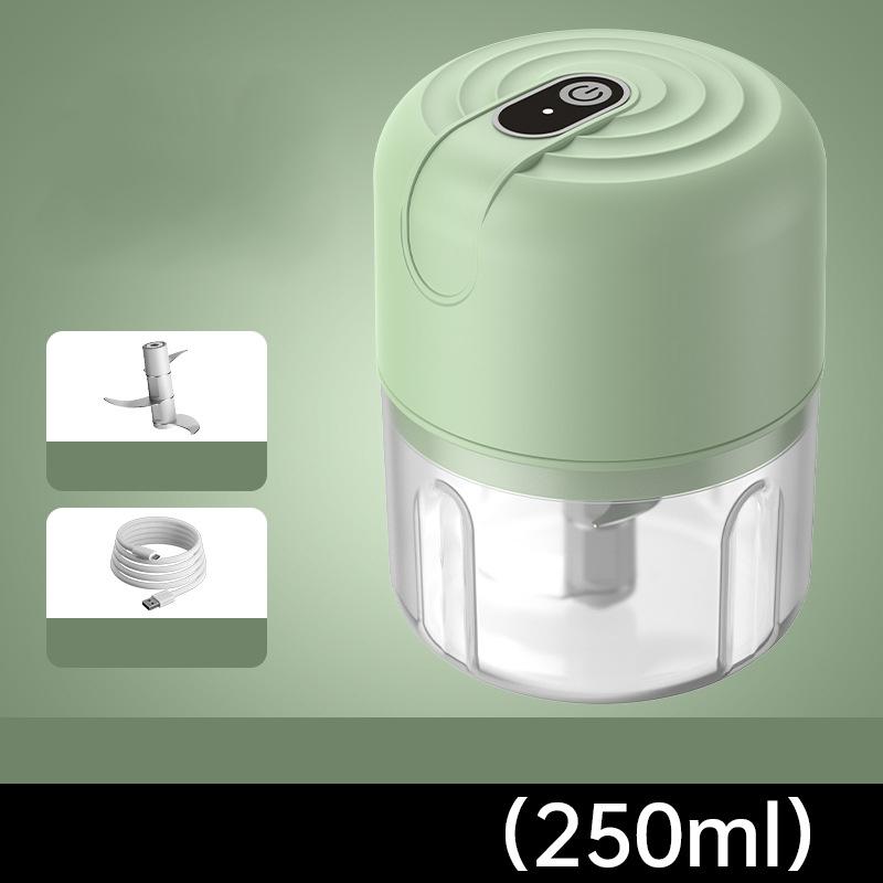 

250ML Electric Garlic Chopper Small Food Processor One-Touch Press Veggie Mincer for Ginger,Chili,Meat Green