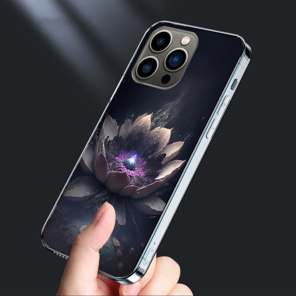Buddhist Fire Lotus Phone Case For Iphone 16E 15 Pro 14 Plus 17E 16 17 Pro Max Air 11 12 13 Mini Shockproof Capa Cute Cover T