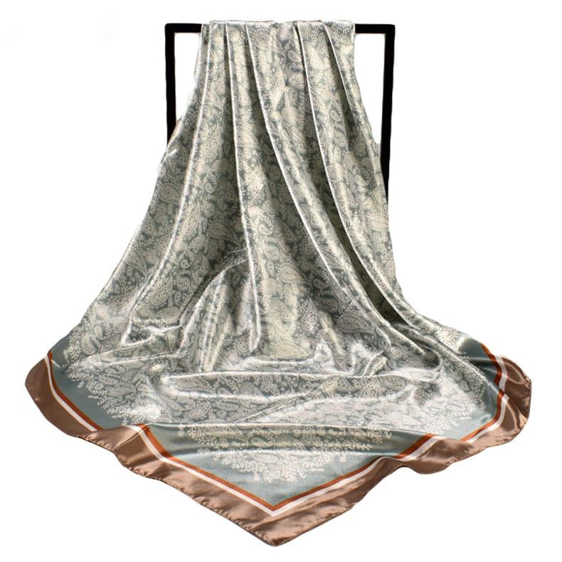 2025 Luxury Design Print Silk Square Scarf Women Soft Satin Horse Hairband Neckerchief Office Hijab Headband Foulard Bag Ribbons