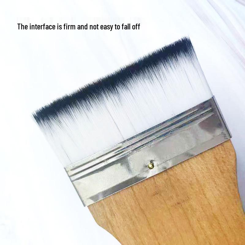 Square Flat Wooden Handle Nylon Wool Paint Brush for Acrylic and Oil Painting