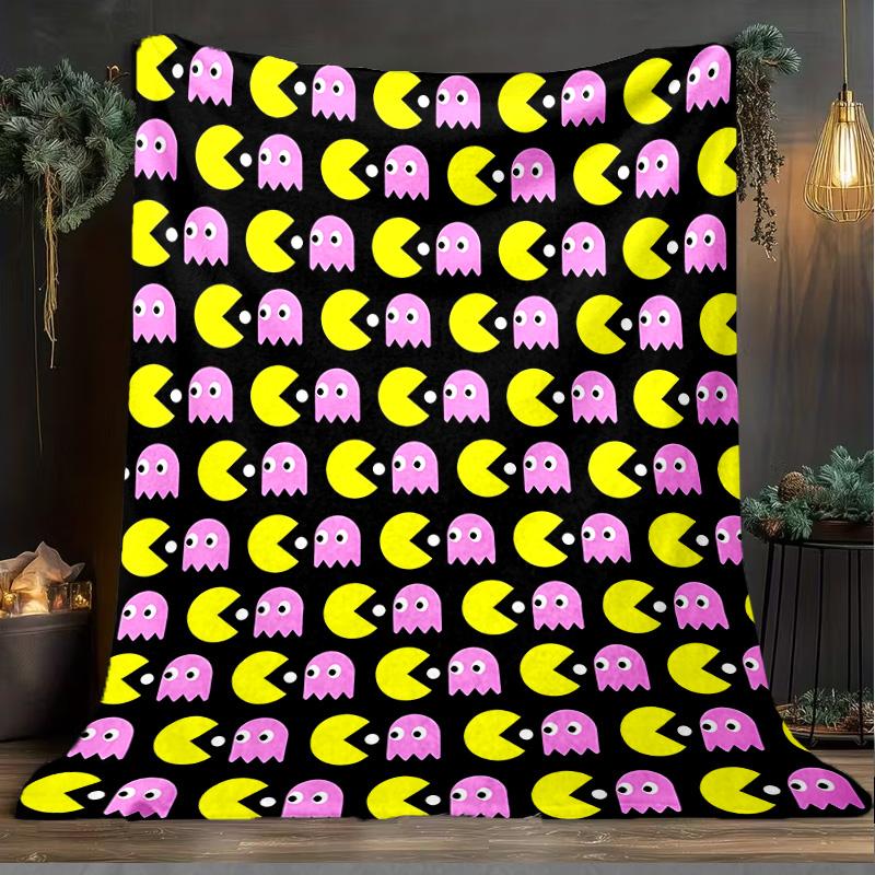 1PC Game PAC Blanket Flannel Throw for Sofa, Indoor, Camping, Living Room, Office, Chair, And Bed Soft Birthday Christmas Gift