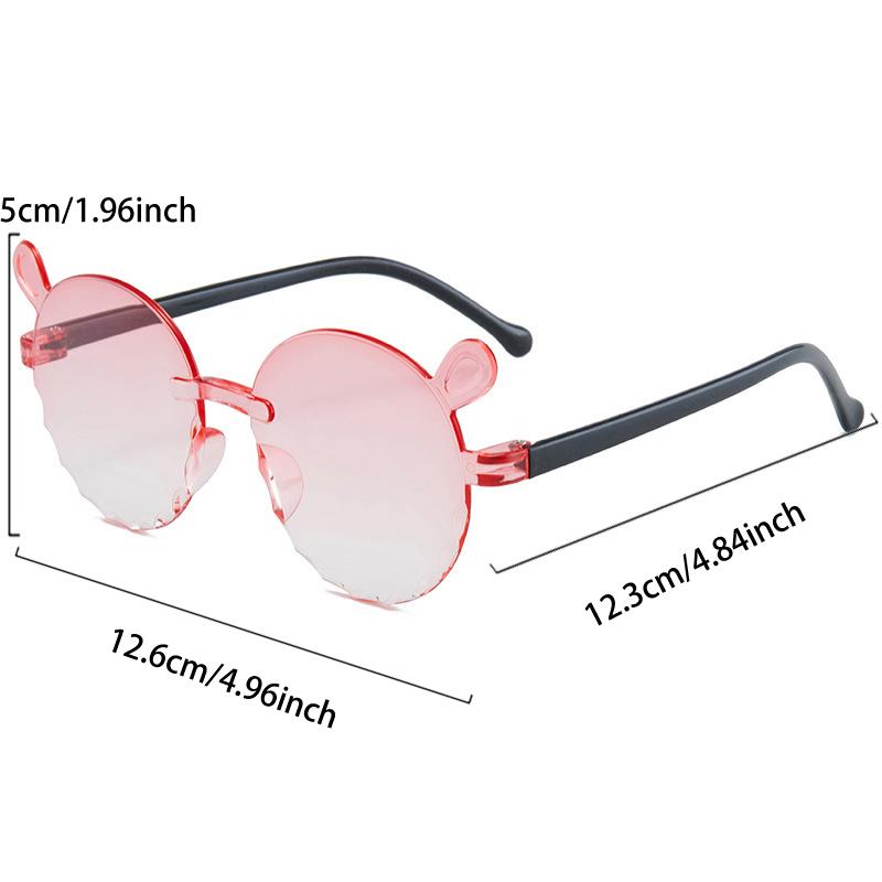1/7 Pcs Rimless Children Sunglasses Fashion Gradient Multi-color Decor Shades Kids New Trendy Cute Stylish Design Sun Glasses