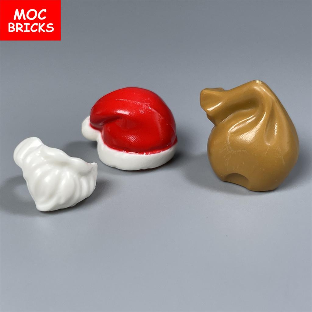 MOC Blocks Christmas Hat Ideal For 4cm Figure Accessories Assembled Particles Construction Bricks Children's Playthings Plastic Material Dolls