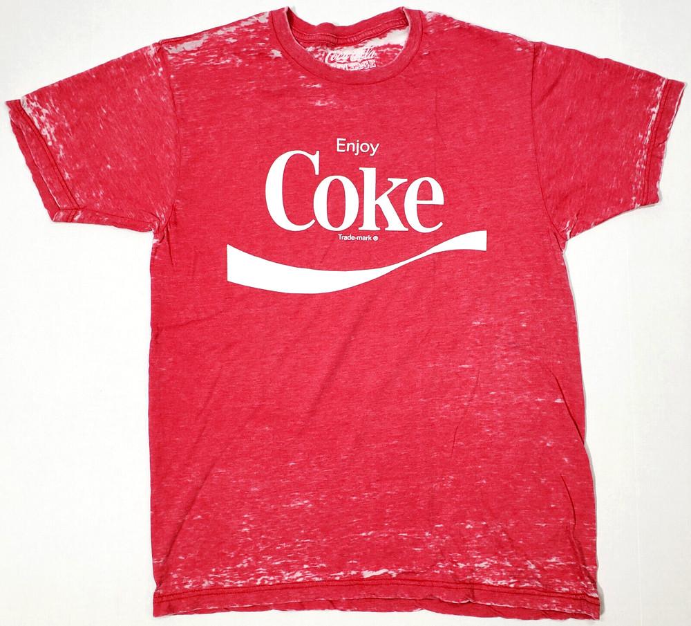 

ENJOY COKE T-shirt Vintage Distressed COCA-COLA Soda Tee Men s MEDIUM Red New Unisex T-Shirt M