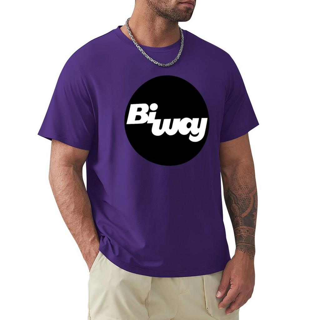 Biway (Circle Logo) T-Shirt Customizeds Quick-Drying Vintage T Shirts Graphic Shirts Men