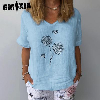 Mode Féminine Décontracté Manches Courtes Col O Blouses & Chemises