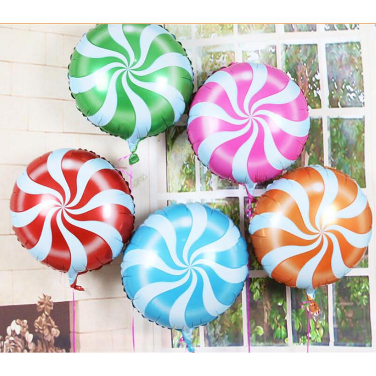 18/" Round Lollipop Peppermint Candy Swirl Windmill Foil Balloons Birthday Decor