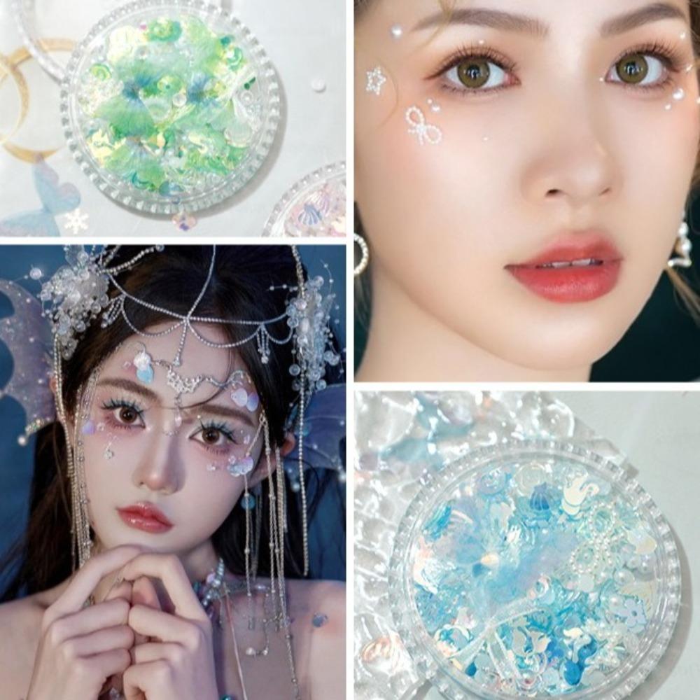 Pearls Makeup Face Stickers Diamond Eye Makeup Stickers Bridal Makeup Patch  for Face Makeup