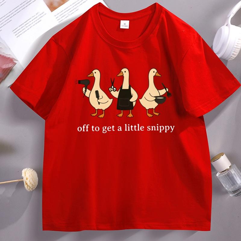 Funny Hair Dresser TShirt Goose Graphic Tees Cute Barber Tee Casual Loose Round Neck Short Sleeve T Shirt Unisex Women Clothes