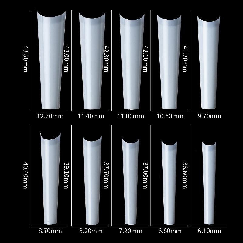 500Pcs Transparent Stiletto Fake Nail Tips Acrylic Ballerina Nail Tips Long Shape Half Cover Coffin Professional False Art Nail