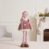 Christmas Plush Snowman Elk Figurine Retractable Standing Xmas Decor Gift