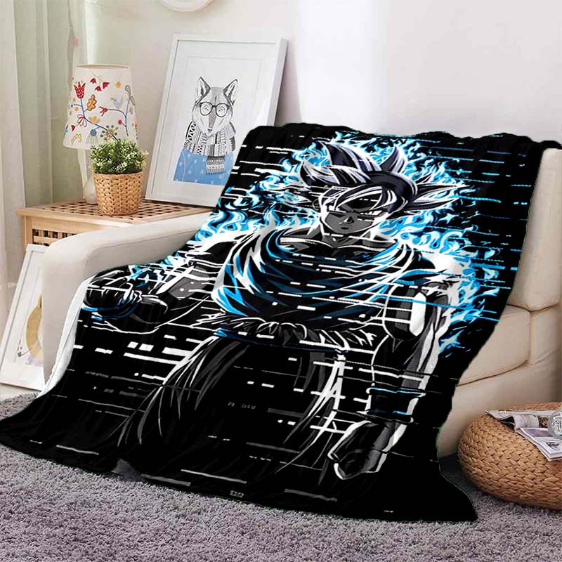 Dragon Ball Anime Print Blanket, Warm and Comfortable Flannel Blanket, Suitable for Bedrooms, Sofas, Beds, Chairs, Picnics, and