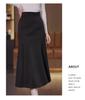 Women's Coffee Wool Mermaid Skirt - Fall/Winter 2025, Irregular Mid-Length, Hip-Hugging Design