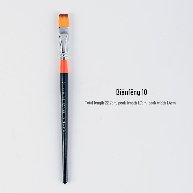 Ougelang Nylon Bristle Flat Head Gouache & Acrylic Brush Set