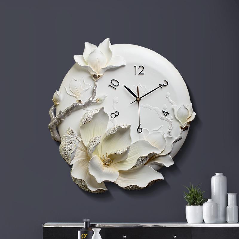 Minimalist Floral Hand-Painted Wall Clock