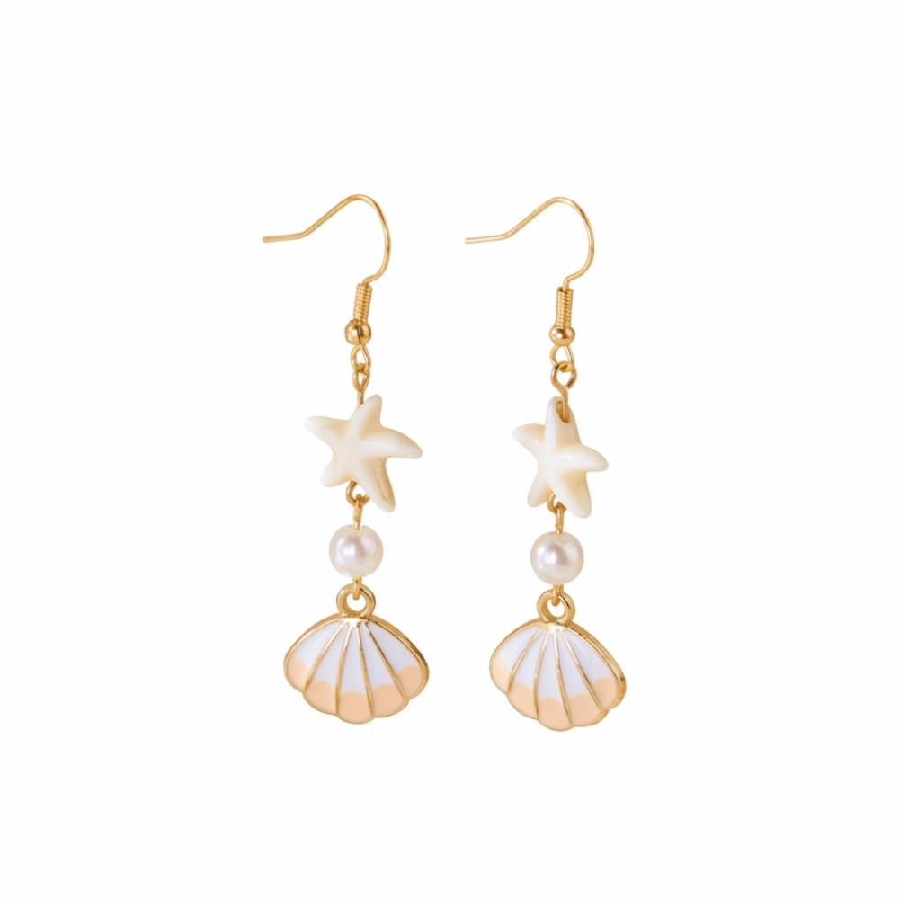 Bohemian Starfish Stud Earrings Exaggerated Shell Drop Earrings  Lady/Gifts