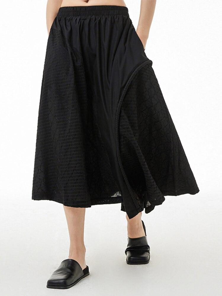 XITAO Asymmetrical Black Casual Skirt Women WMD6456